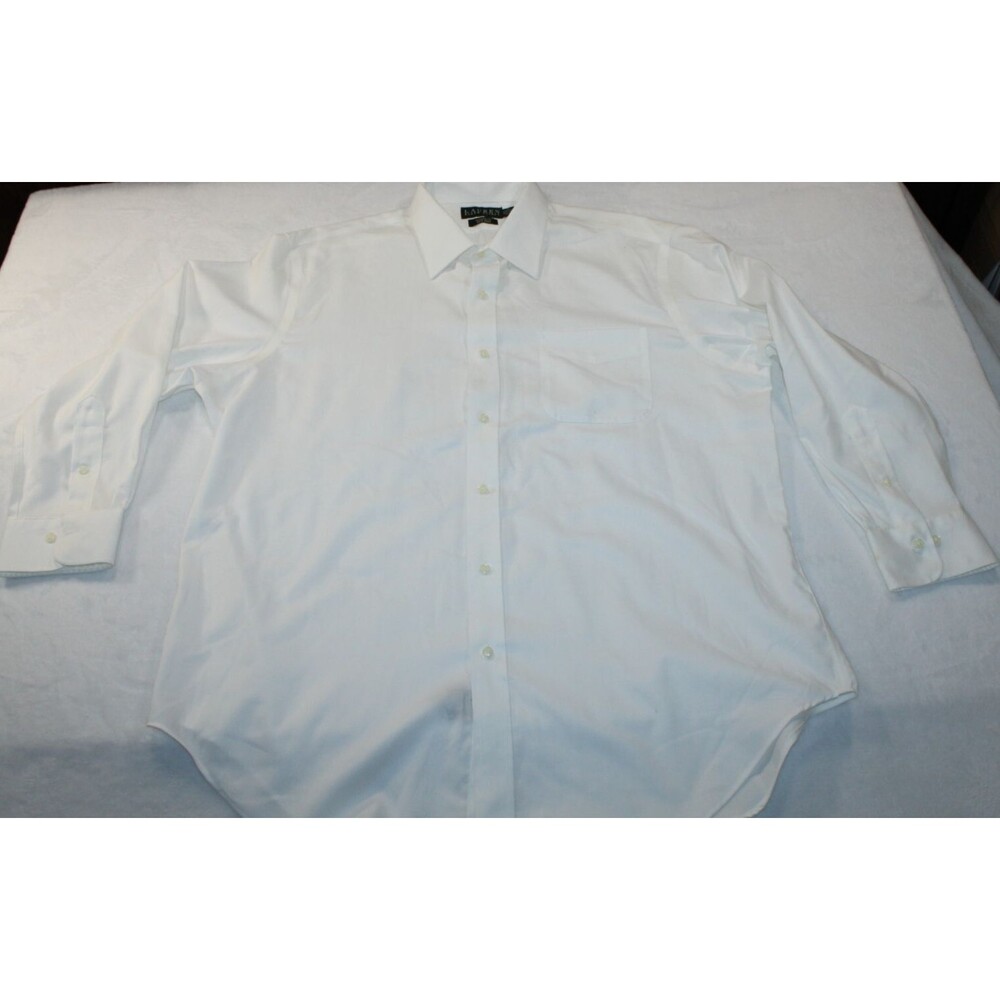 Polo Ralph Lauren White Men's 17 1/2 32/33  Long Sleeve Classic Fit Dress Shirt